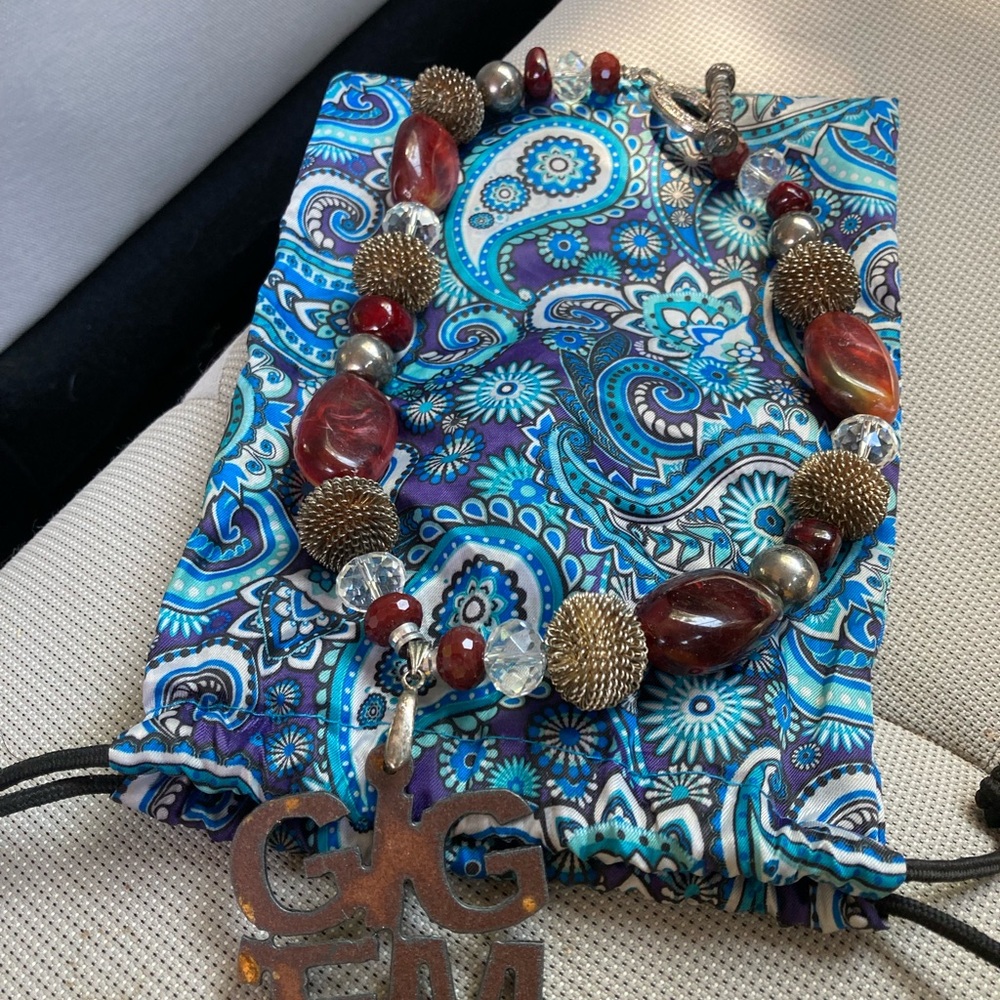 Chunky Red and Brown Beaded Necklace